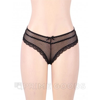 Трусики танга Ladies, черные, 3XL-4XL от sex shop primegoods фото 2