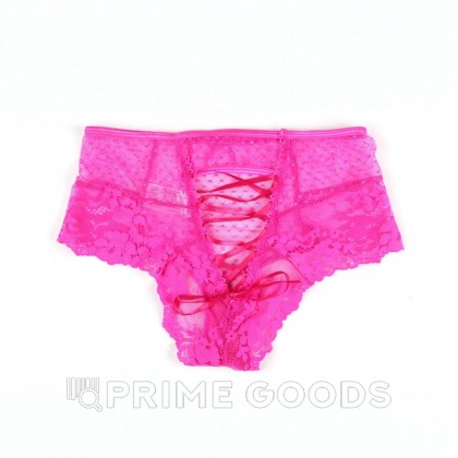 Трусики на высокой посадке Lace Strappy, розовые, XL от sex shop primegoods фото 8