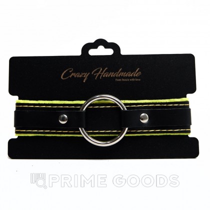 Ошейник с мягкой желтой подкладкой Crazy Handmade от sex shop primegoods