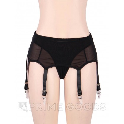 Пояс черный для чулок с ремешками на клипсах (M-L) от sex shop primegoods фото 3