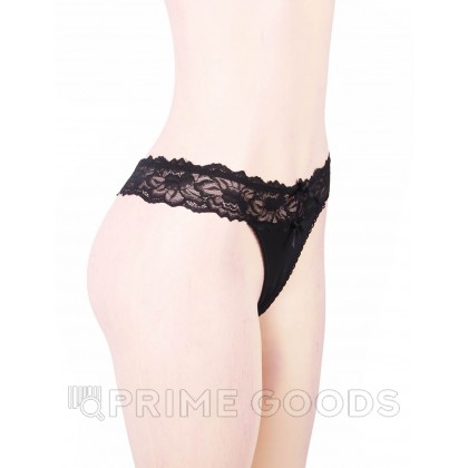 Трусики танга Sexy Floral Lace, черные, M-L от sex shop primegoods фото 5
