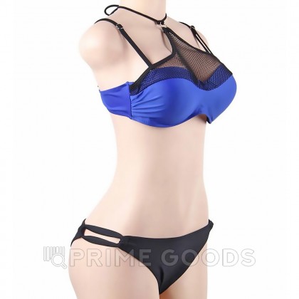 Купальник с завязками на шее Mesh Blue (M) от sex shop primegoods фото 3