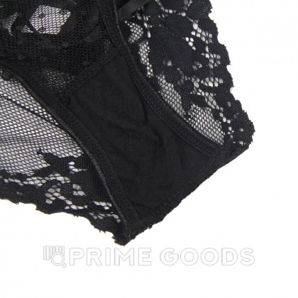 Трусики на высокой посадке Lace Strappy, черные, XS-S от sex shop primegoods фото 4