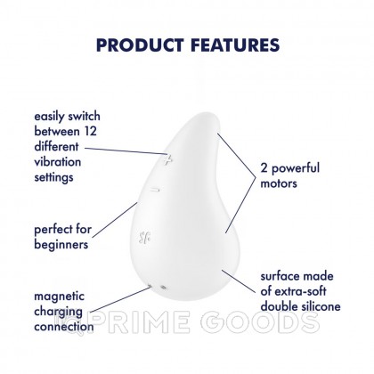 Клиторальный мини-вибратор Satisfyer Dew Drop белый от sex shop primegoods фото 4