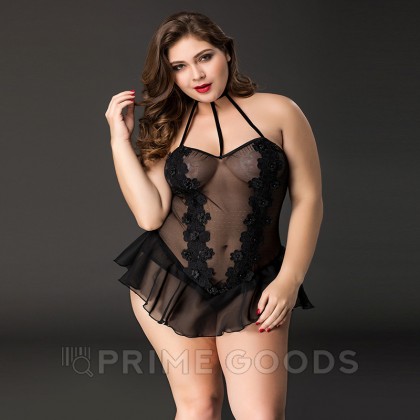 Тедди Black Flowers (plus size) от sex shop primegoods