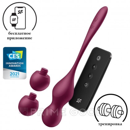 Тренажер Кегеля Satisfyer Love Birds Vary (Connect App) бордовый от sex shop primegoods фото 2