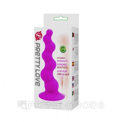 Анальная пробка на присоске с шариками от sex shop primegoods