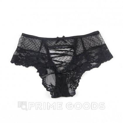 Трусики на высокой посадке Lace Strappy, черные, XS-S от sex shop primegoods фото 6