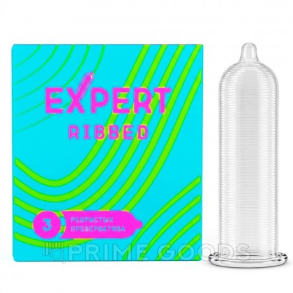 Презервативы EXPERT Ribbed, ребристые, 3 шт от sex shop primegoods