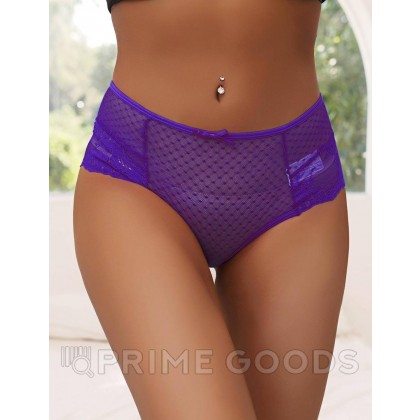 Трусики на высокой посадке Lace Strappy, лиловые, XL-2XL от sex shop primegoods