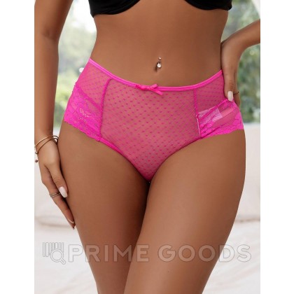 Трусики на высокой посадке Lace Strappy, розовые, XL-2XL от sex shop primegoods