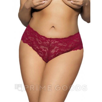 Трусики-шортики кружевные, бордовые, XL-2XL от sex shop primegoods