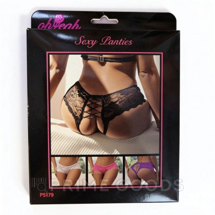 Трусики на завязках с доступом, черные, XS-S от sex shop primegoods фото 2