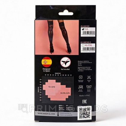 Ажурные чулки в мелкую сетку S/L от sex shop primegoods фото 3