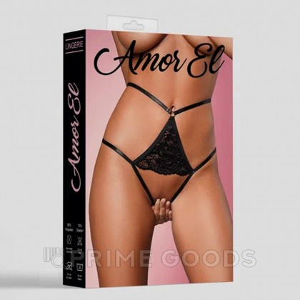 Откровенные трусики с доступом Amor El Black (L) от sex shop primegoods фото 3