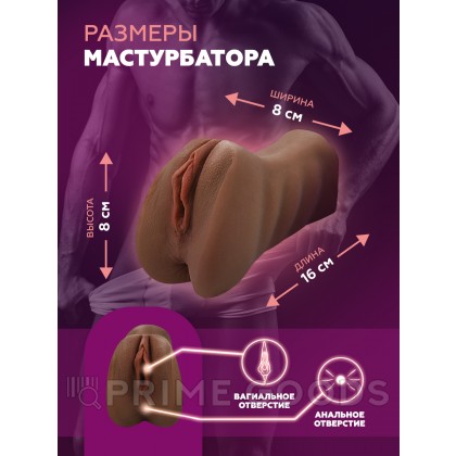Мастурбатор реалистичный Hot vagina (коричневый) от sex shop primegoods фото 4