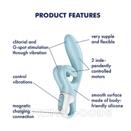 Вибратор-кролик Satisfyer Touch me голубой от sex shop primegoods фото 6