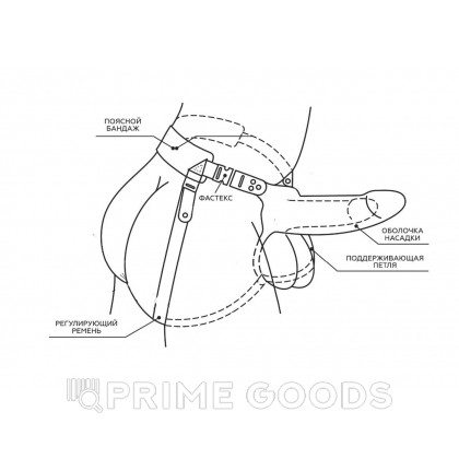 Фаллоимитатор поясной пустотелый с бандажом (18 см.) от sex shop primegoods фото 2