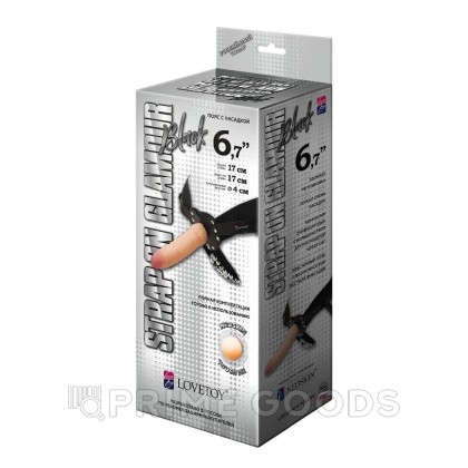 Пояс Glamour black с насадкой от sex shop primegoods