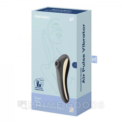 Вибромассажер с вакуумной стимуляцией Satisfyer Dual Kiss черный от sex shop primegoods фото 7