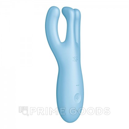 Клиторальный вибростимулятор Satisfyer Threesome 4 Connect App голубой от sex shop primegoods фото 11