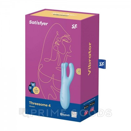 Клиторальный вибростимулятор Satisfyer Threesome 4 Connect App голубой от sex shop primegoods фото 3