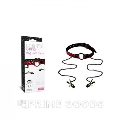 Кляп с зажимами для сосков Luxury fetish от sex shop primegoods