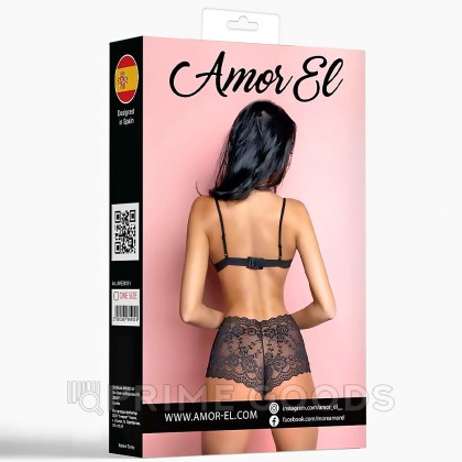 Комплект эротического белья Amor El Tina, черный, L/XL от sex shop primegoods фото 5