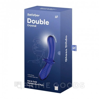 Стеклянный фаллоимитатор Satisfyer Double Crystal (20×5,5 см) синий от sex shop primegoods фото 2