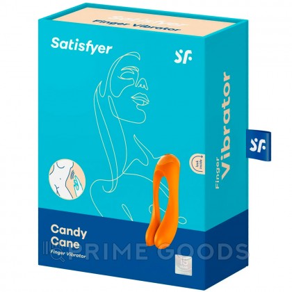 Мини вибратор на палец Satisfyer Candy Cane, оранжевый от sex shop primegoods фото 8