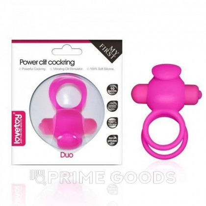 Эрекционное виброкольцо Power DUO clit cockring (розовый) от sex shop primegoods