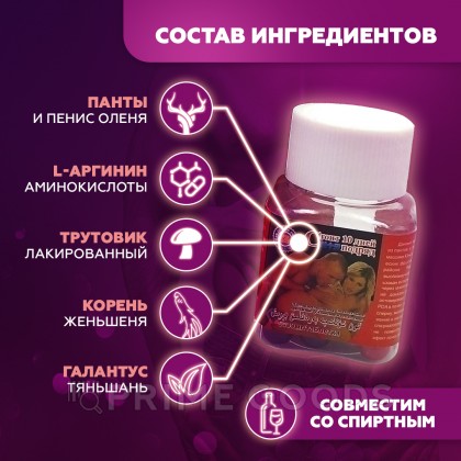 Мужской возбудитель «Стоит 10 дней подряд» от sex shop primegoods фото 2