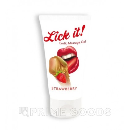 Массажный гель Lick It! с ароматом клубники, 50 мл от sex shop primegoods фото 2