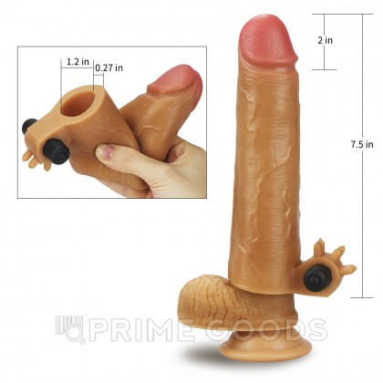 Насадка на пенис с вибропулей Nature Extender Brown (19 см) от sex shop primegoods фото 4