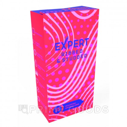 Презервативы EXPERT Ribbed&Studded, ребристо-точечные, 15 шт от sex shop primegoods фото 2