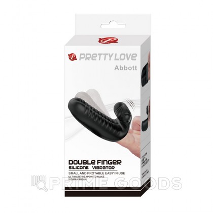 Насадка на палец с вибропулей Abbot black от sex shop primegoods фото 2