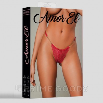 Кружевные стринги Plum от Amor El, красный, L от sex shop primegoods фото 2