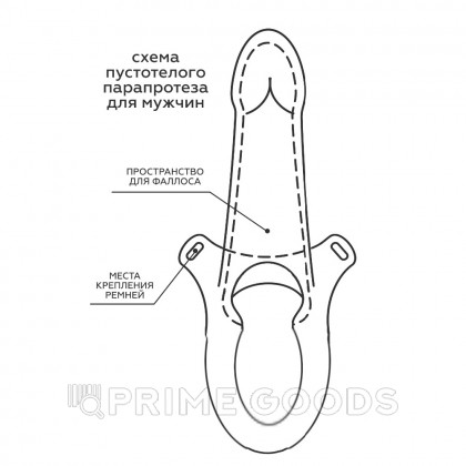 Фаллоимитатор поясной пустотелый с бандажом (19 см.) от sex shop primegoods фото 4
