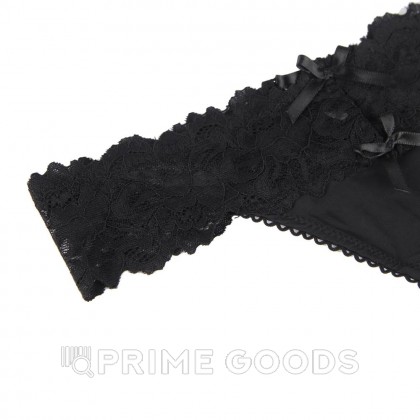 Трусики танга Sexy Floral Lace, черные, M-L от sex shop primegoods фото 3
