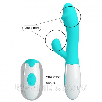 Бирюзовый вибратор-кролик Snappy (19) от sex shop primegoods фото 8