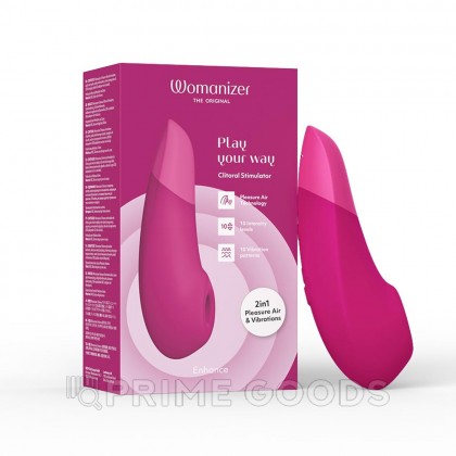 Бесконтактный клиторальный стимулятор Womanizer Enhance Vibrant Pink от sex shop primegoods