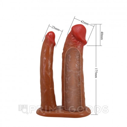 Двойная насадка на пенис Yairon, 17,5 см, телесная от sex shop primegoods фото 4