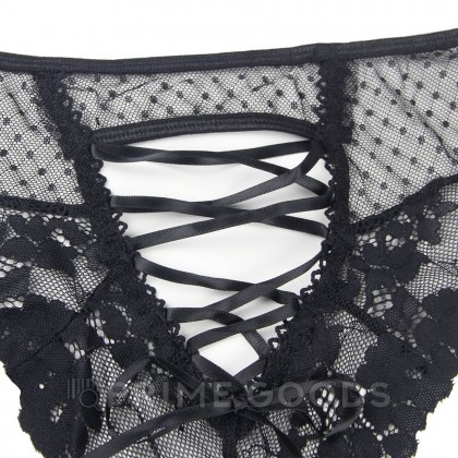 Трусики на высокой посадке Lace Strappy, черные, XS-S от sex shop primegoods фото 14