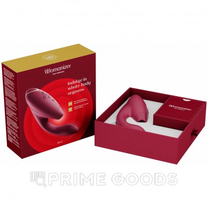 Бесконтактный клиторальный стимулятор Womanizer Duo 2, бордовый от sex shop primegoods фото 7