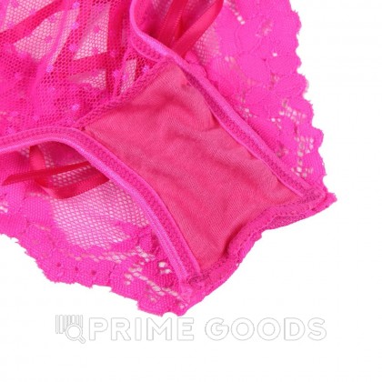 Трусики на высокой посадке Lace Strappy, розовые, XL от sex shop primegoods фото 5