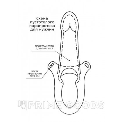 Фаллоимитатор поясной пустотелый с бандажом (19 см.) от sex shop primegoods фото 3