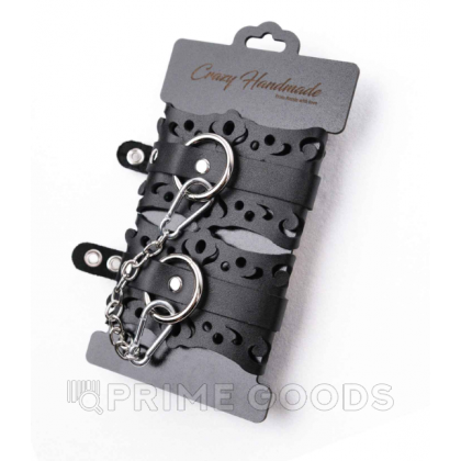 Наручники из черной кожи с узорами от sex shop primegoods фото 2