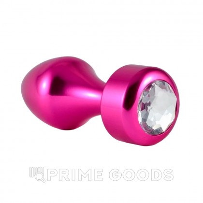 Алюминиевая анальная пробка с кристаллом розовая от sex shop primegoods
