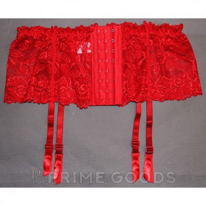 Пояс для чулок красный (5003) от sex shop primegoods фото 3