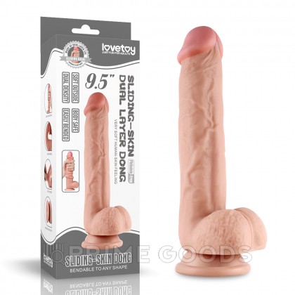 Реалистичный фаллоимитатор Lovetoy Sliding Skin (24×4,4 см) с двойной плотностью от sex shop primegoods